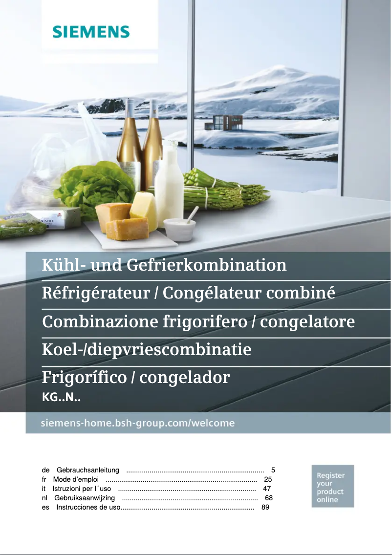 Image de la première page du manuel de l'appareil KG49NXI30