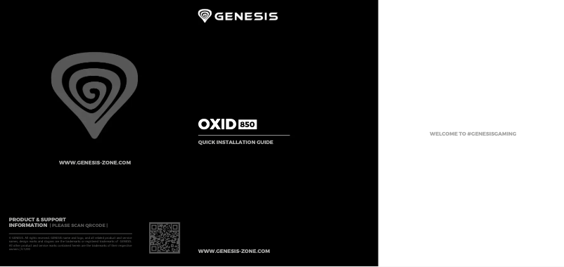 Página 1 del manual Manual de usuario Genesis Oxid 850