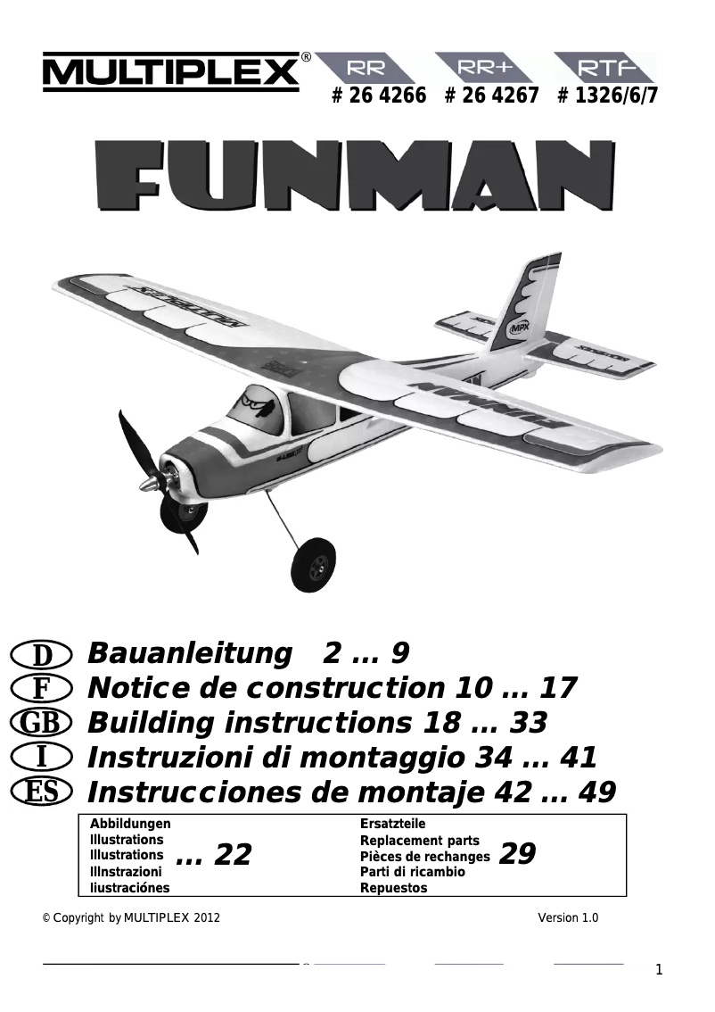 Image de la première page du manuel de l'appareil RR FunMan