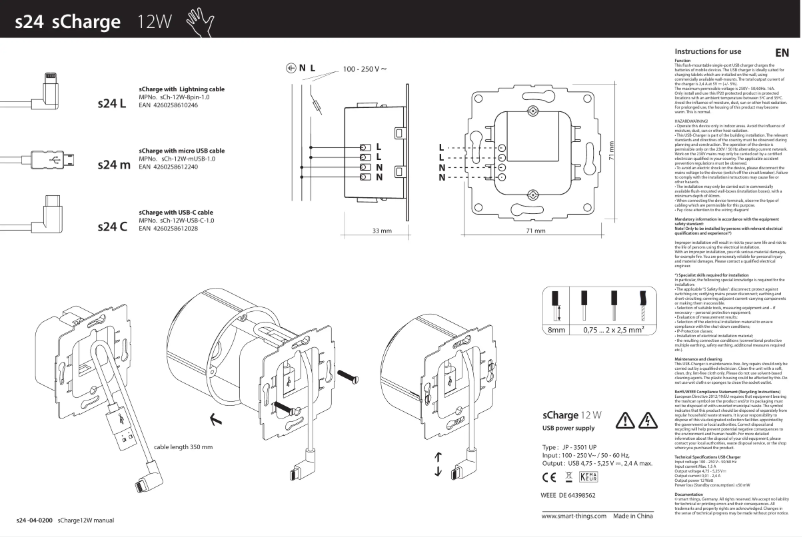 Página 1 del manual Manual de usuario Smart things s24l