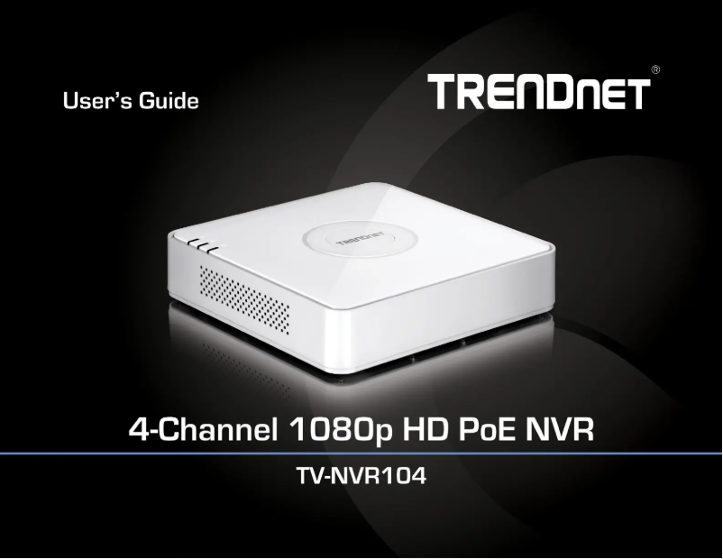 Page n°1 - Manuel utilisateur TRENDnet TV-NVR104