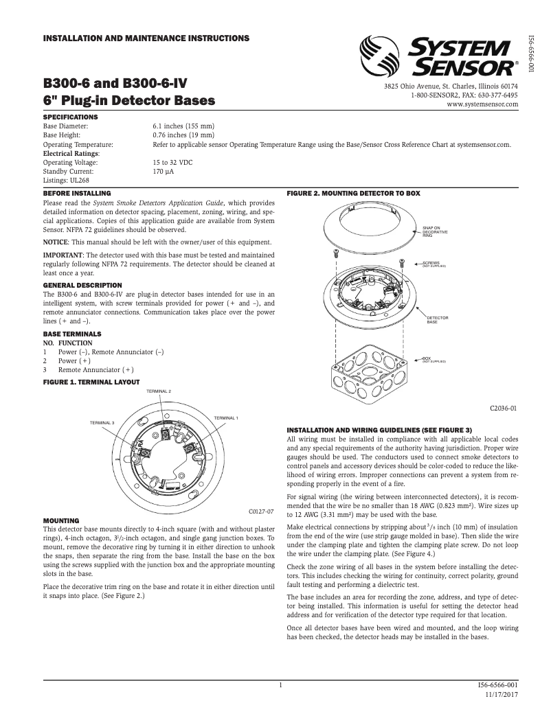 Image de la première page du manuel de l'appareil B300-6-BP