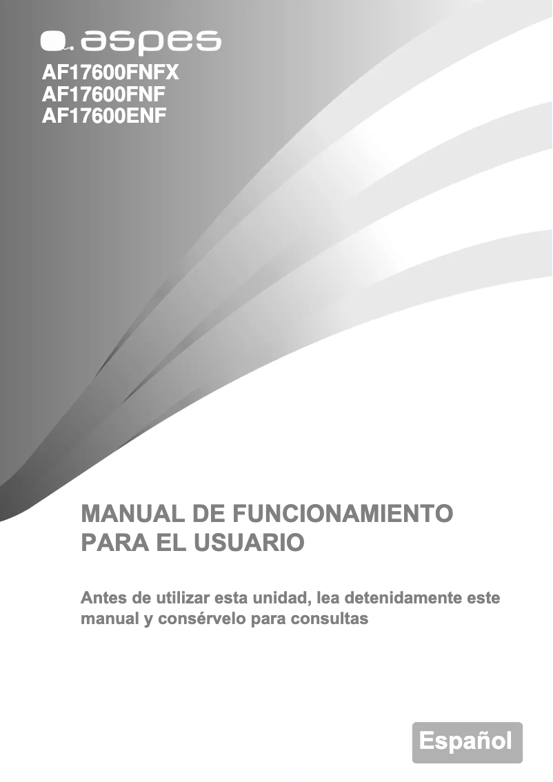 Page n°1 - Manuel utilisateur Aspes AF17600ENF