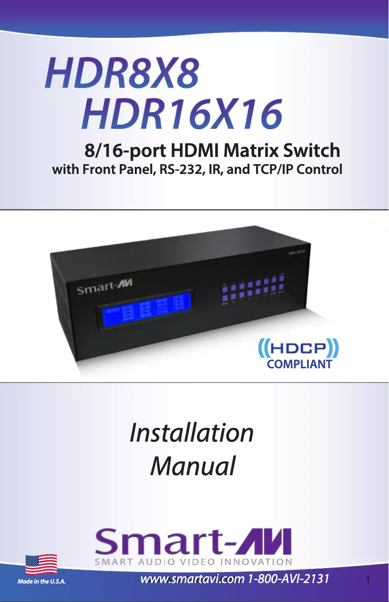 Image de la première page du manuel de l'appareil HDR8X8S