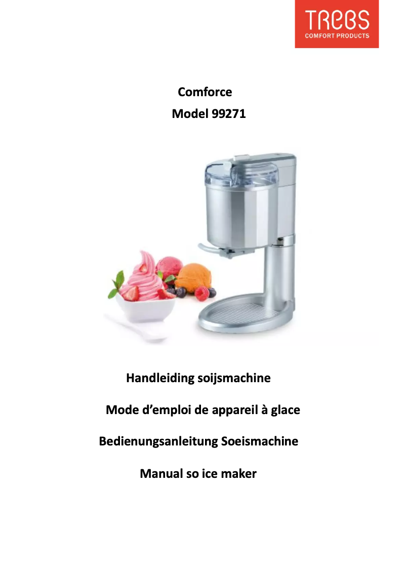 Page 1 de la notice Manuel utilisateur Trebs Comfortice 99271