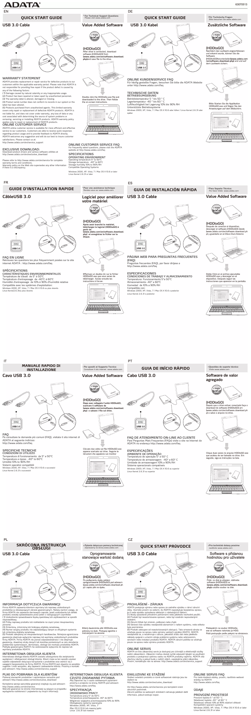 Page 1 de la notice Manuel utilisateur ADATA AHV620-3TU3-CWH