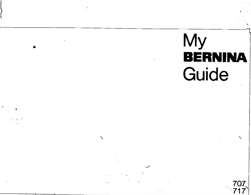 Página 1 del manual Manual de usuario Bernina 707