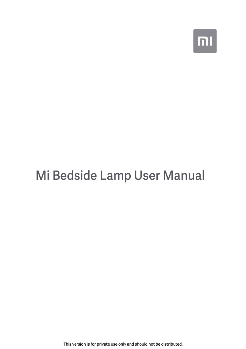 Page 1 de la notice Manuel utilisateur Xiaomi Mi Bedside Lamp