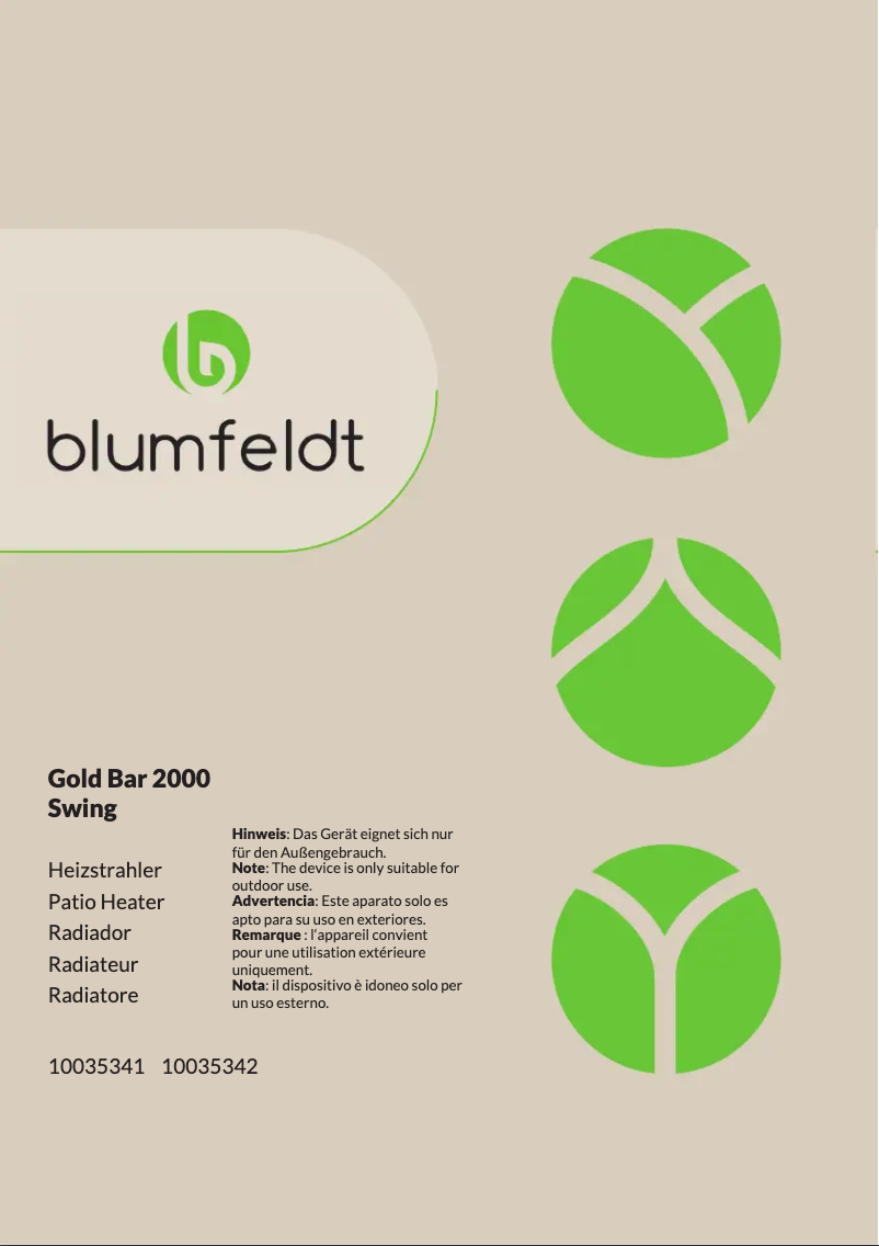 Page 1 de la notice Manuel utilisateur Blumfeldt Gold Bar 2000