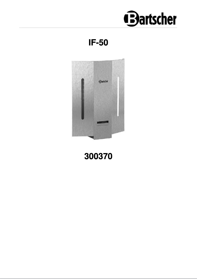 Página 1 del manual Manual de usuario Bartscher IF-50