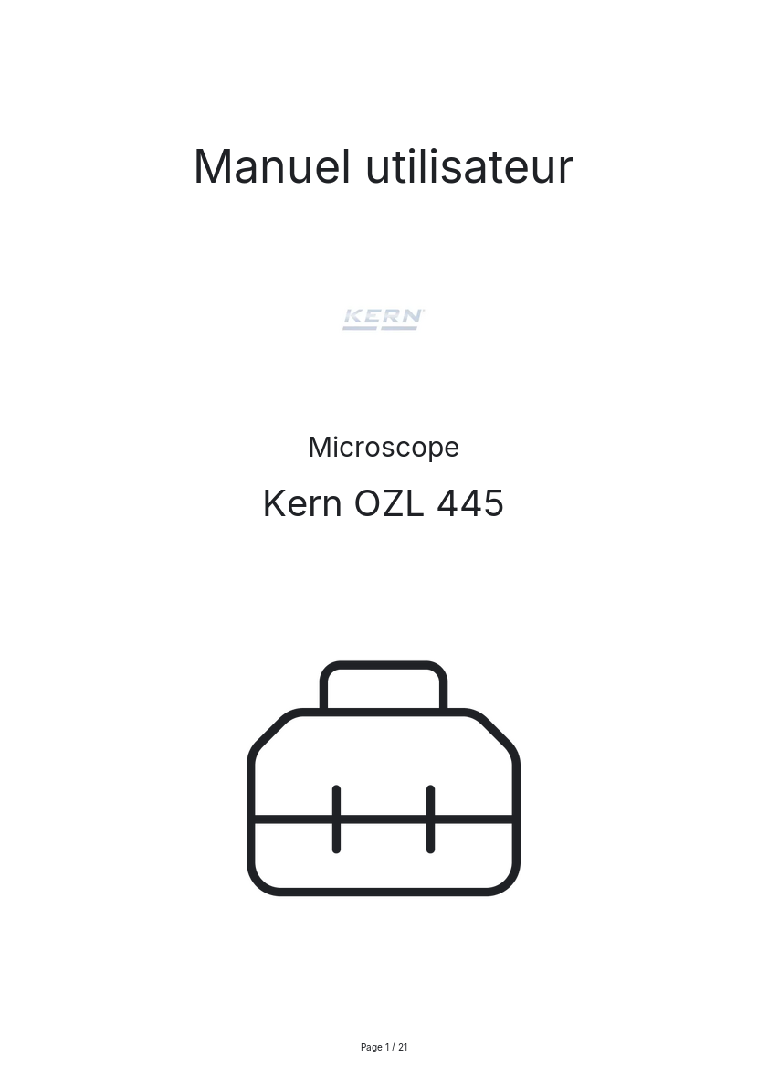 Image de la première page du manuel de l'appareil OZL 445