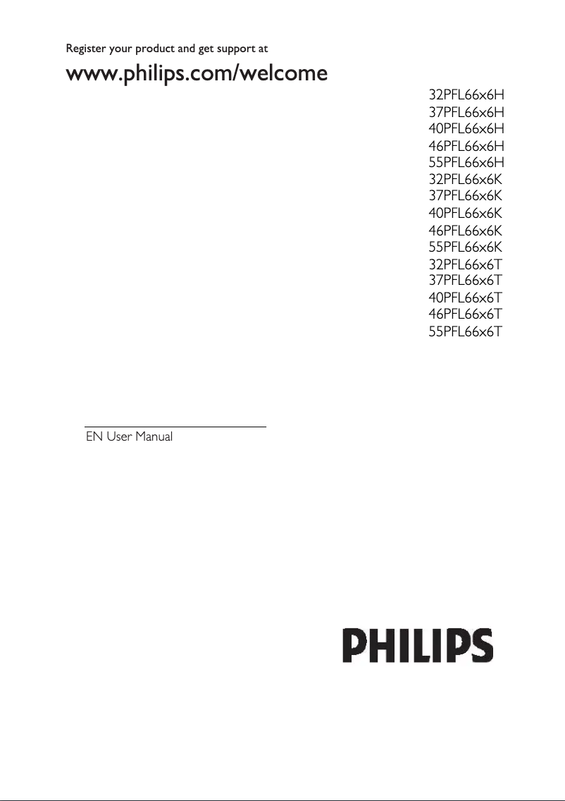 Page 1 of the manual User Manual Philips 6PFL6606K