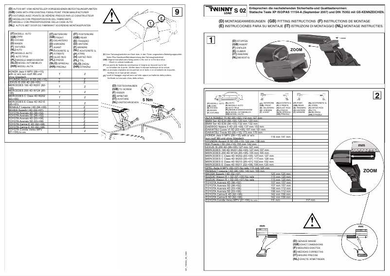 Page n°1 - Manuel utilisateur Twinny Load S 02