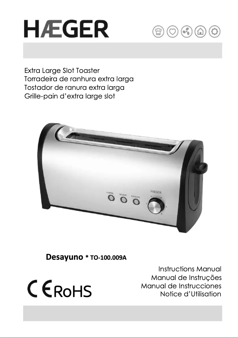Page 1 de la notice Manuel utilisateur Haeger Desayuno TO-100.009A