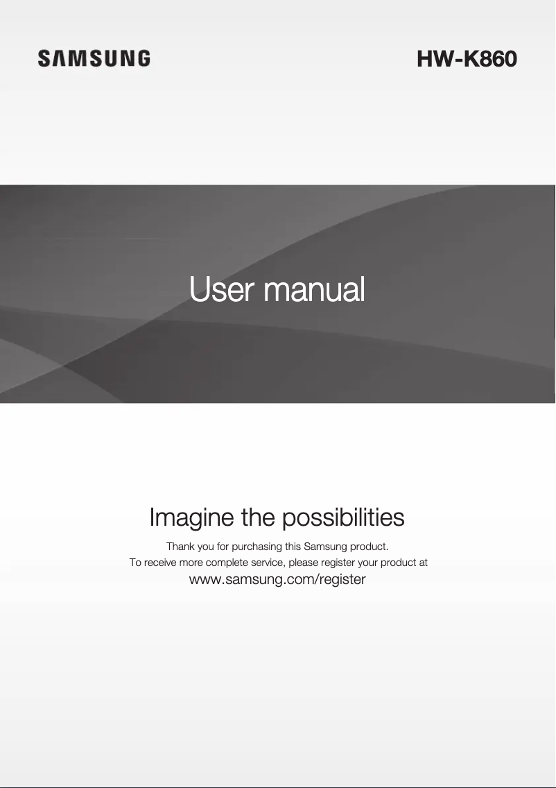 Image de la première page du manuel de l'appareil HW-K860
