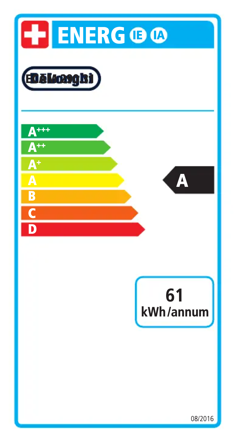 Page n°1 - Label énergétique DeLonghi Magnifica EVO ECAM290.31.SB