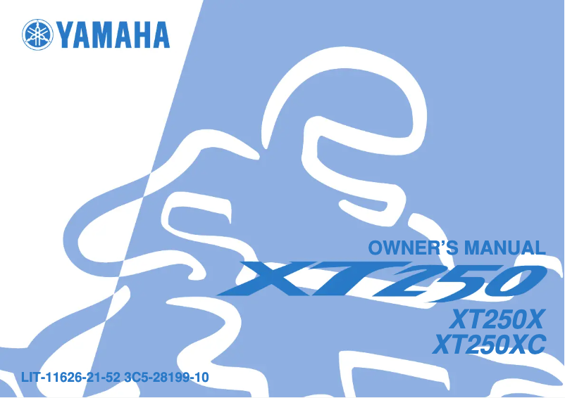 Image de la première page du manuel de l'appareil XT250 (2007)