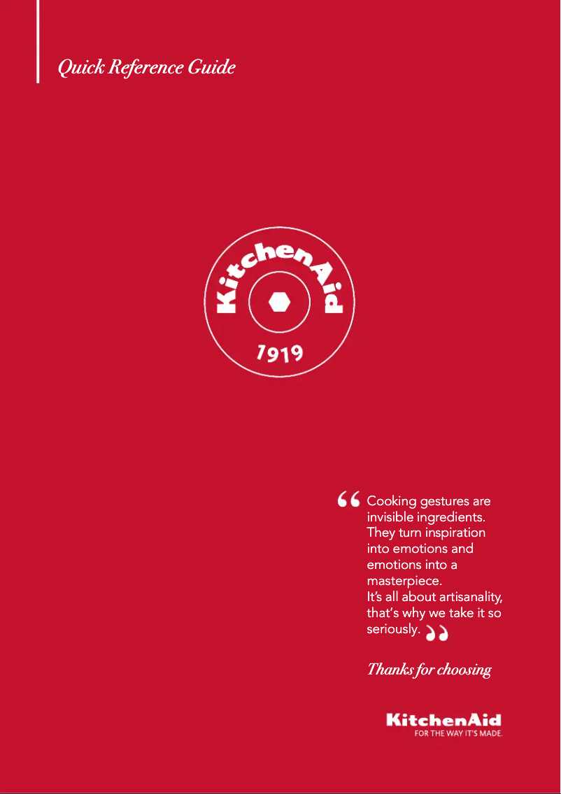 Page 1 de la notice Manuel utilisateur KitchenAid KHIAS 87700