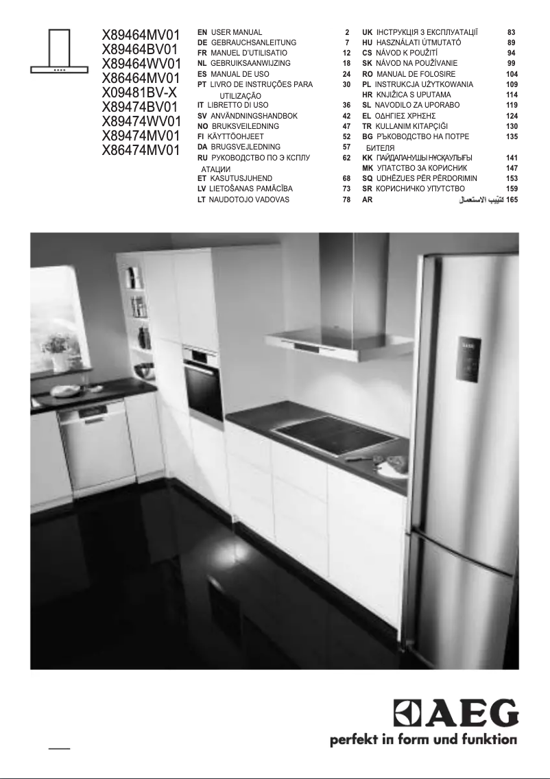 Page 1 de la notice Manuel utilisateur AEG X89474MV01