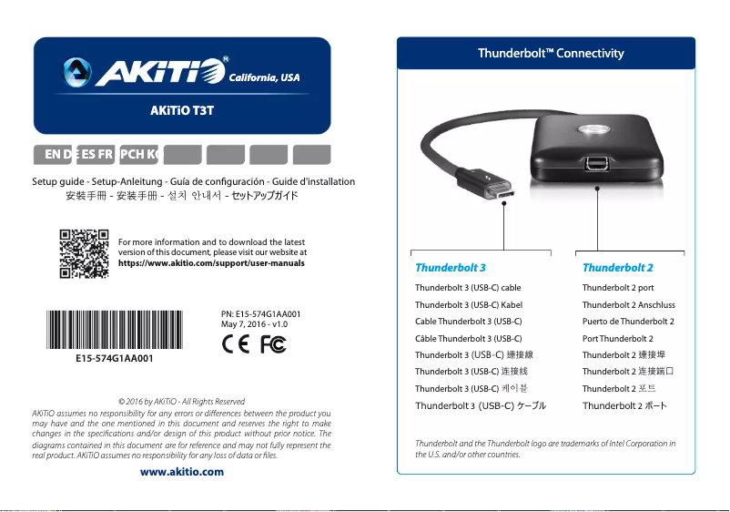 Page n°1 - Manuel utilisateur AKiTiO T3T