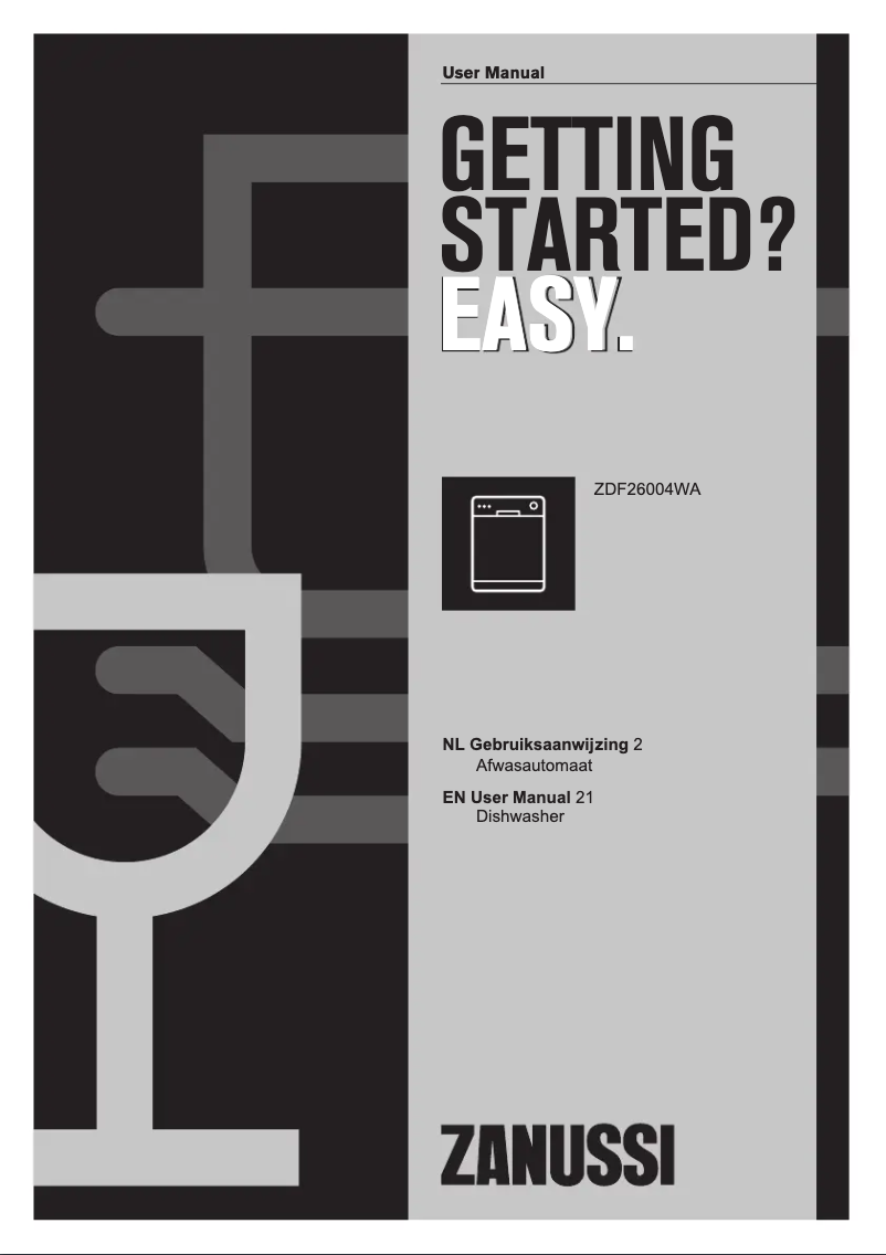 Page 1 de la notice Manuel utilisateur AEG ZDF26004WA