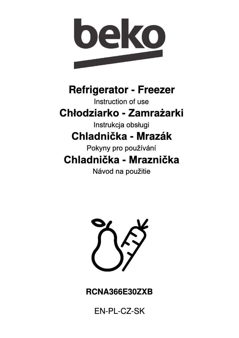 Image de la première page du manuel de l'appareil RCNA366E30ZXB