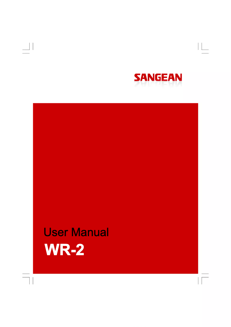 Page 1 de la notice Manuel utilisateur Sangean WR-2