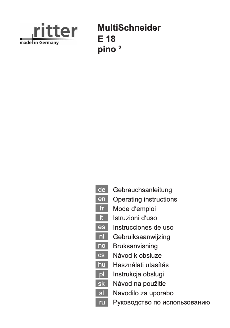 Page 1 de la notice Manuel utilisateur Ritter Pino 2