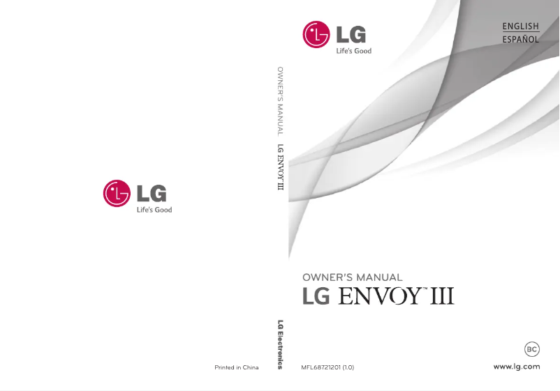 Page 1 de la notice Manuel utilisateur LG Envoy III