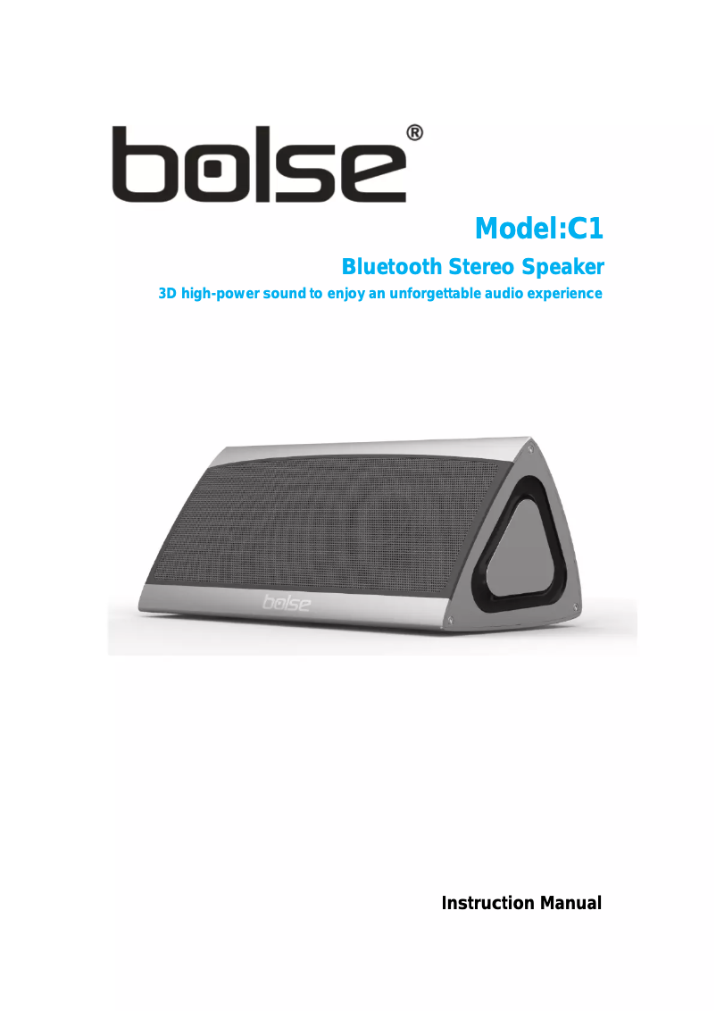 Page 1 de la notice Manuel utilisateur Bolse C1