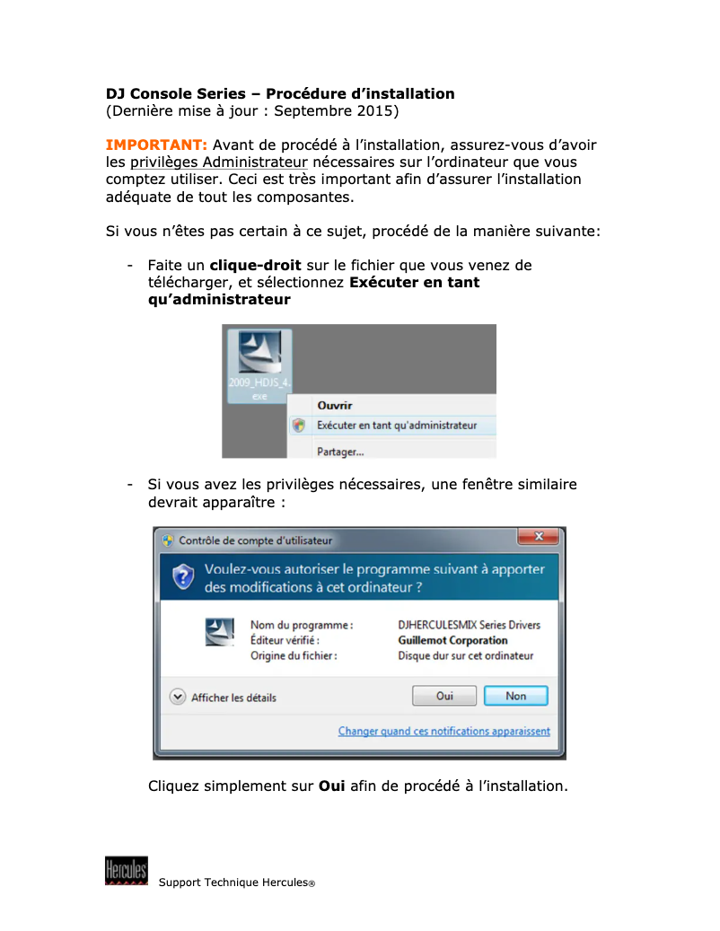 Page 1 de la notice Guide d'installation Hercules DJ Control Wave M3