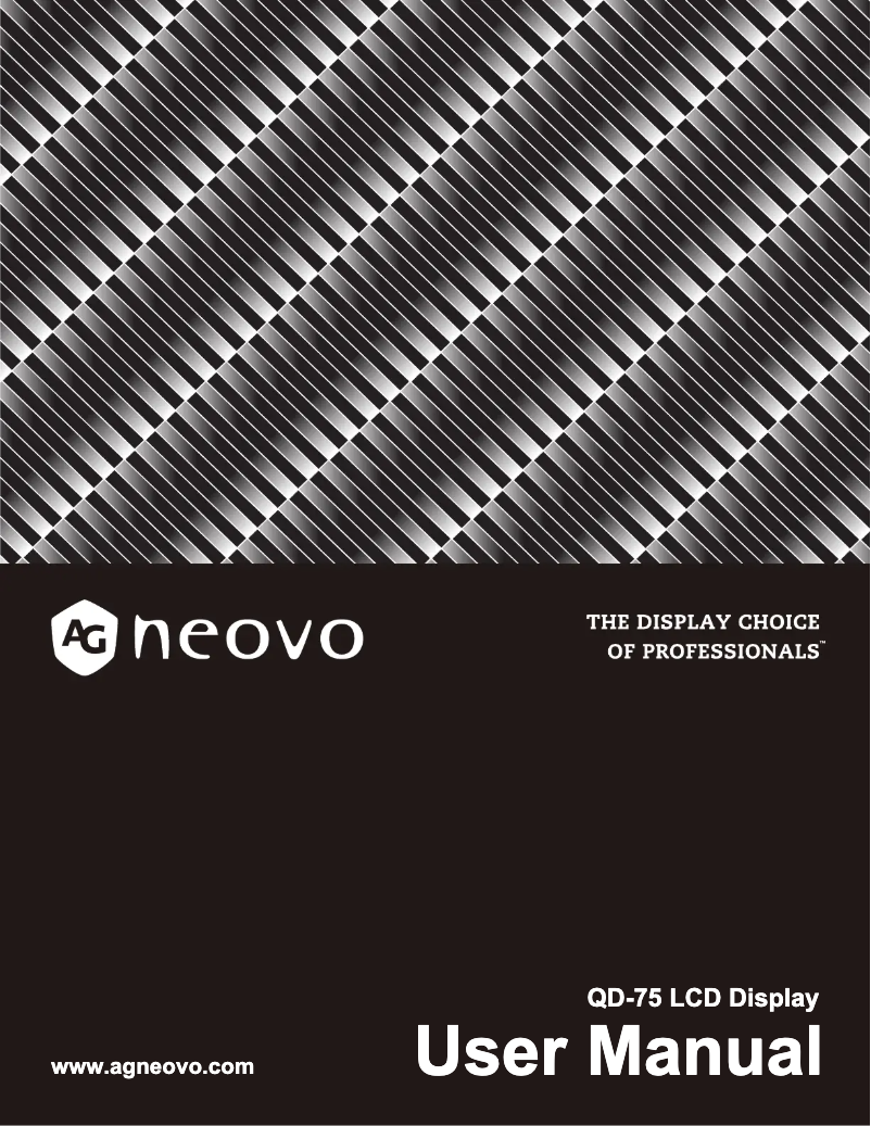 Page 1 de la notice Manuel utilisateur AG Neovo QD-75