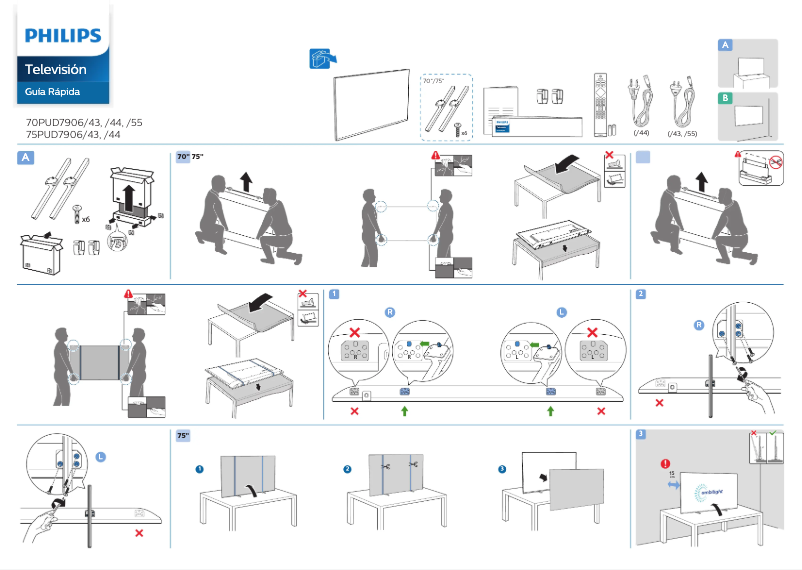 Page 1 of the manual Quick Start Guide Philips 75PUD7906