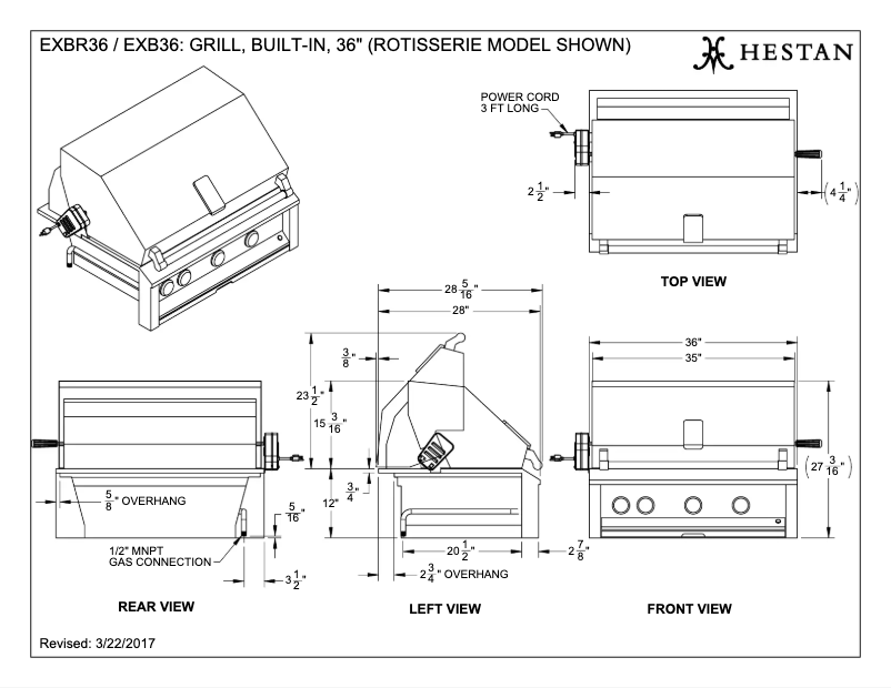 Page 1 de la notice Mode d'emploi Hestan EMBR36