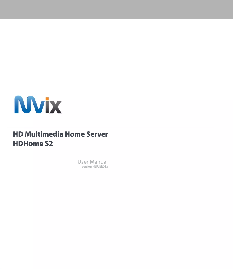 Page n°1 - Manuel utilisateur MvixUSA HDHome S2