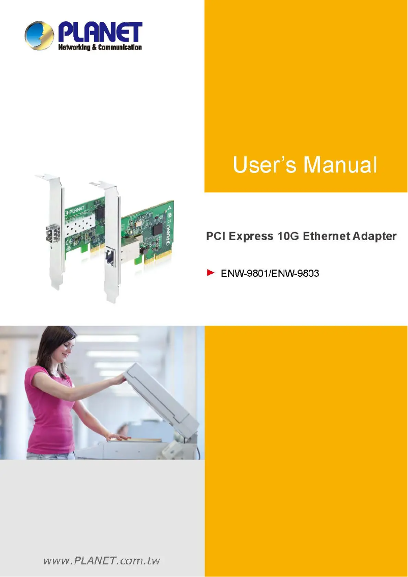 Page n°1 - Manuel utilisateur Planet ENW-9803