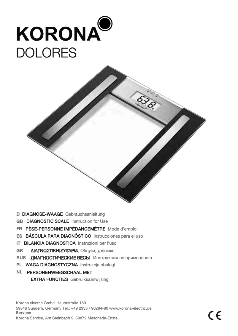 Page n°1 - Manuel utilisateur Korona Dolores 73917