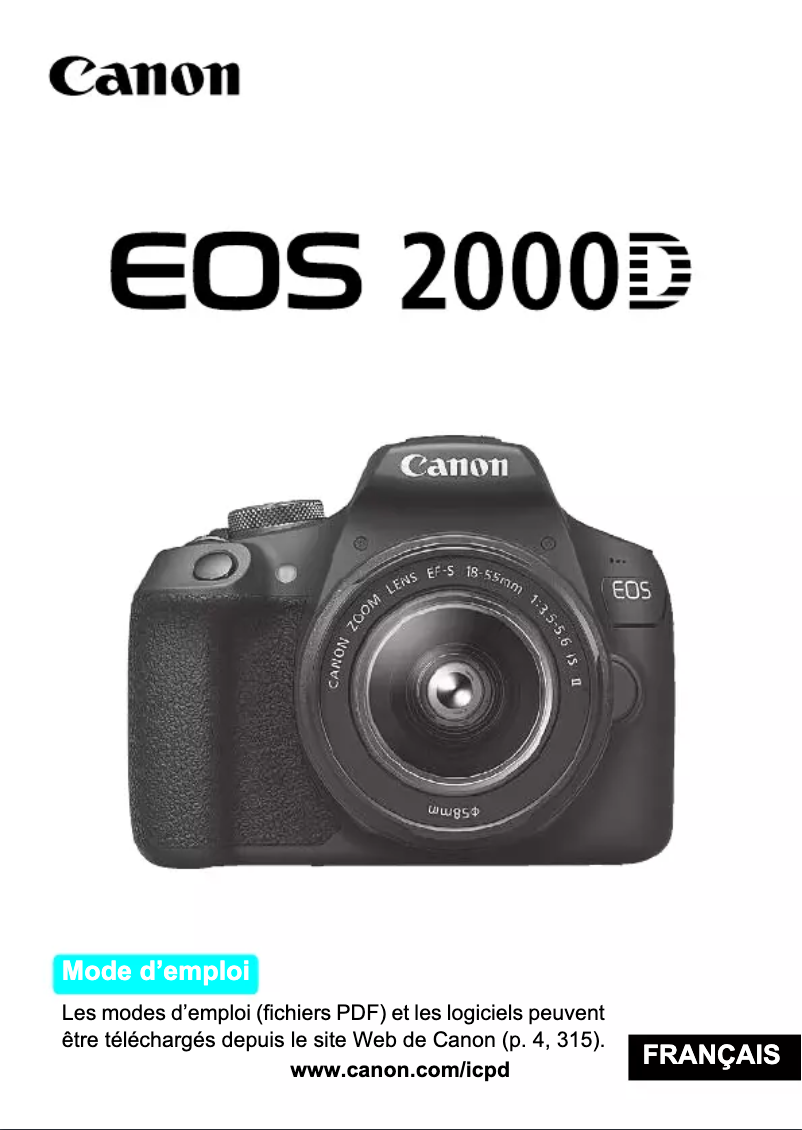 Page 1 de la notice Manuel utilisateur Canon EOS 2000D