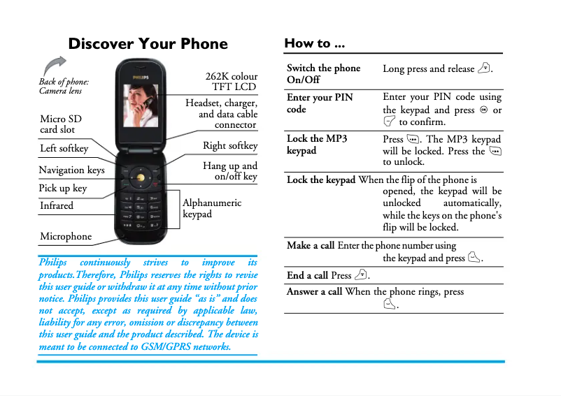 Página 1 del manual Manual de instrucciones Philips CT0598GLD