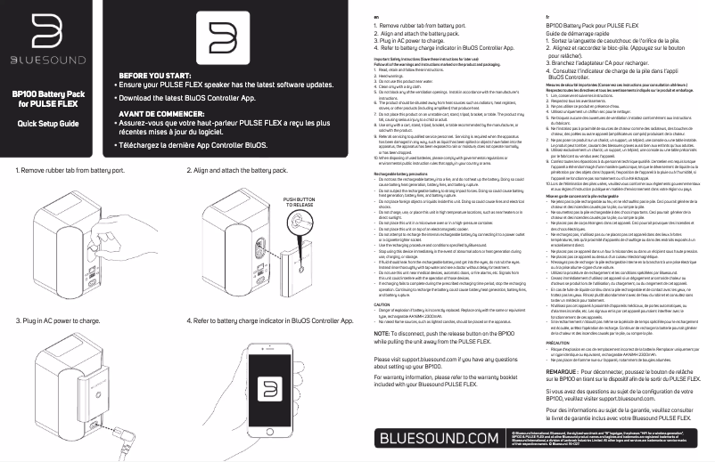 Page 1 de la notice Manuel utilisateur Bluesound BP100