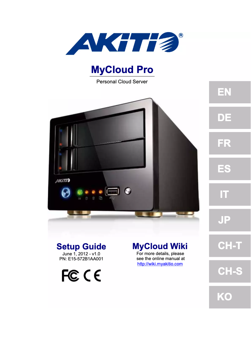 Page n°1 - Manuel utilisateur AKiTiO MyCloud Pro