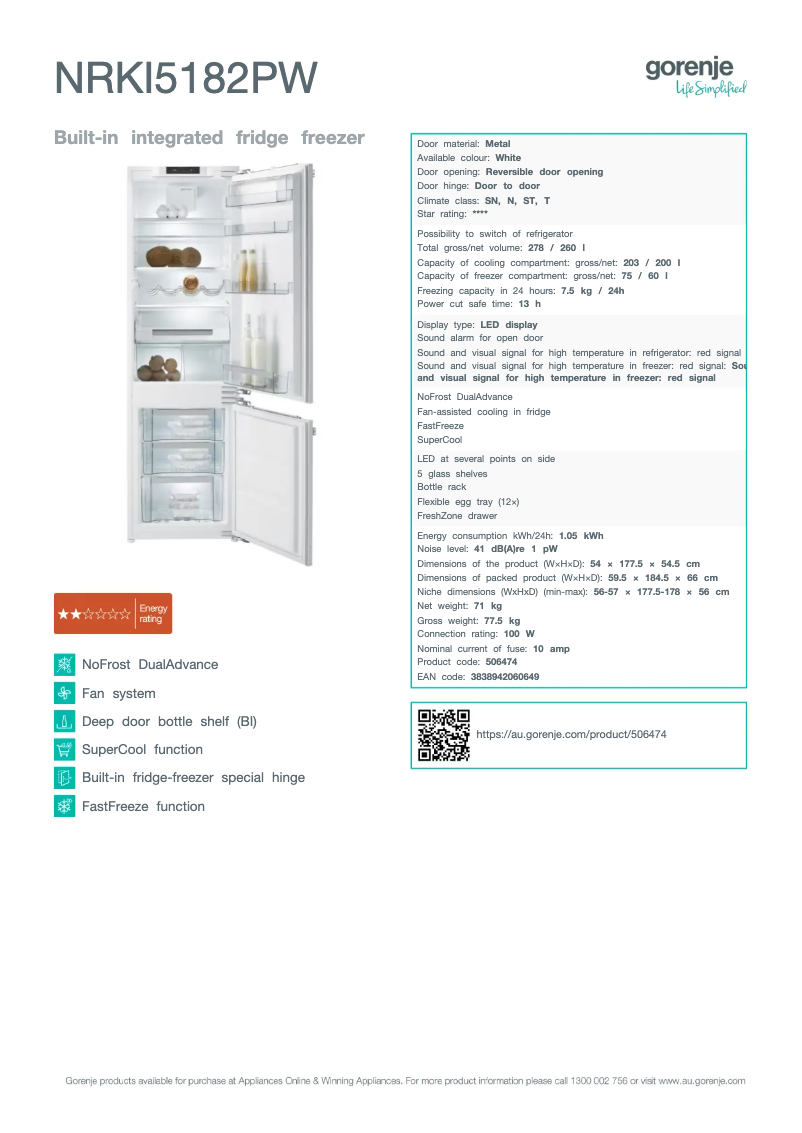 Image de la première page du manuel de l'appareil NRKI5182PW