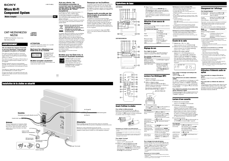 Image de la première page du manuel de l'appareil CMT-NEZ50