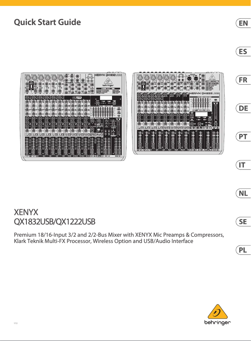 Página 1 del manual Guía de inicio rápido Behringer QX1832USB
