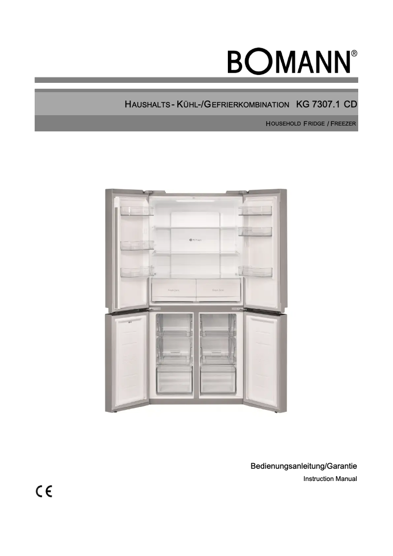 Page 1 de la notice Manuel utilisateur Bomann KG 7307.1 CD