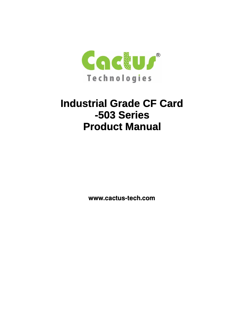 Image de la première page du manuel de l'appareil 503