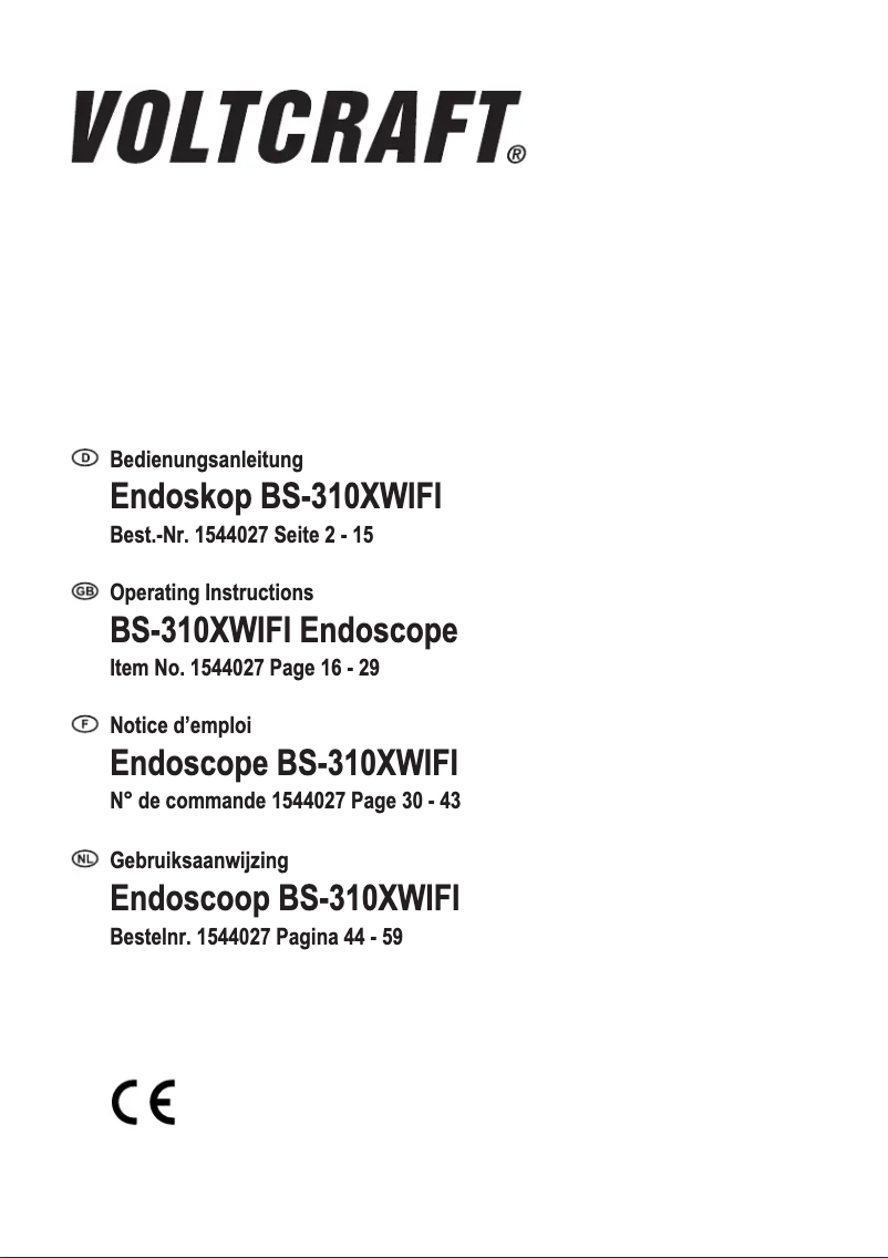 Page n°1 - Manuel utilisateur Voltcraft BS-310XWIFI