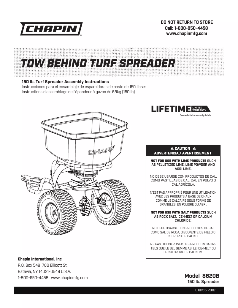 Page n°1 - Manuel utilisateur Chapin 8620B