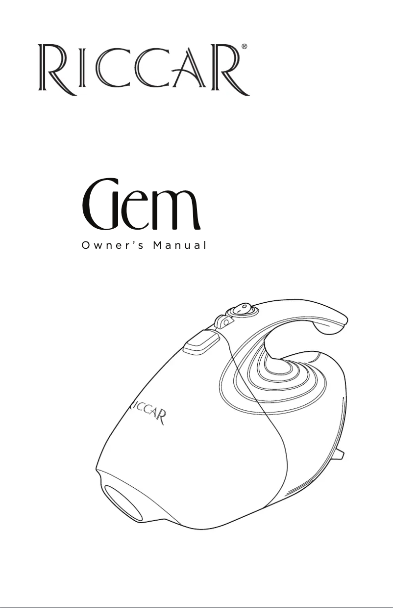 Page n°1 - Manuel utilisateur Riccar Gem GEM-R.6