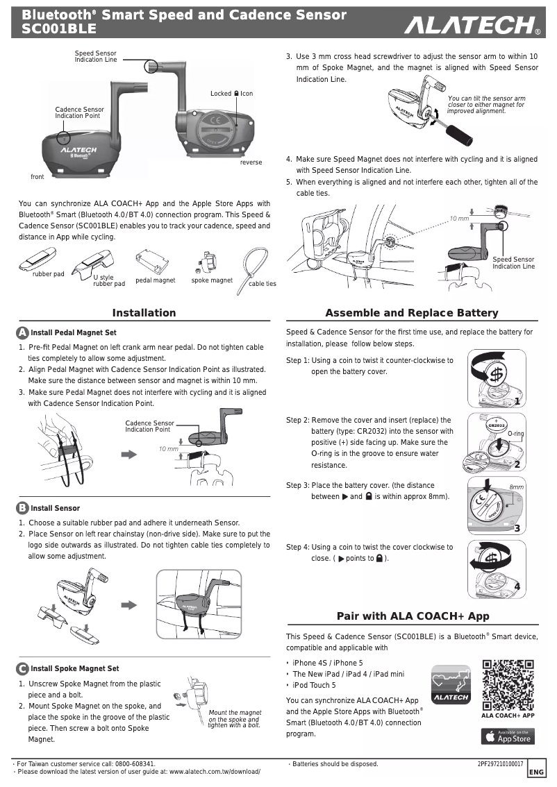 Image de la première page du manuel de l'appareil SC001BLE